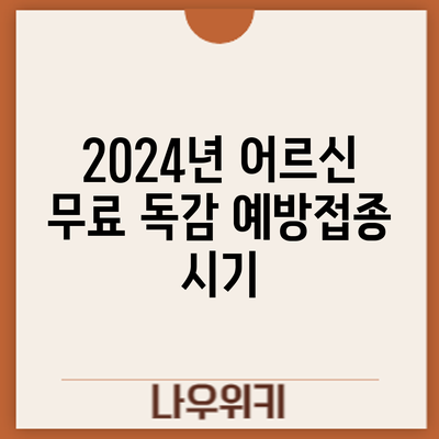 2024년 어르신 무료 독감 예방접종: 시기