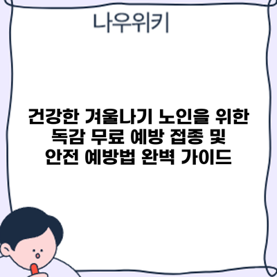 건강한 겨울나기: 노인을 위한 독감 무료 예방 접종 및 안전 예방법 완벽 가이드