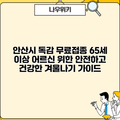 안산시 독감 무료접종: 65세 이상 어르신 위한 안전하고 건강한 겨울나기 가이드