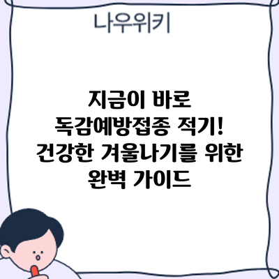 지금이 바로 독감예방접종 적기! 건강한 겨울나기를 위한 완벽 가이드