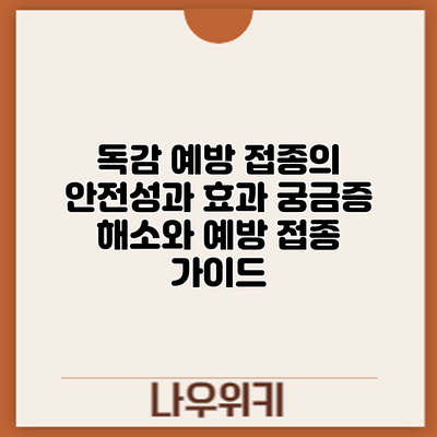 독감 예방 접종의 안전성과 효과: 궁금증 해소와 예방 접종 가이드