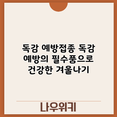 독감 예방접종: 독감 예방의 필수품으로 건강한 겨울나기