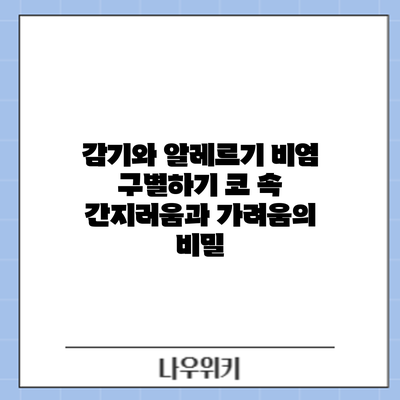 감기와 알레르기 비염 구별하기: 코 속 간지러움과 가려움의 비밀