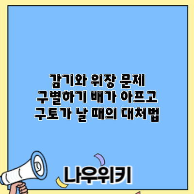 감기와 위장 문제 구별하기: 배가 아프고 구토가 날 때의 대처법