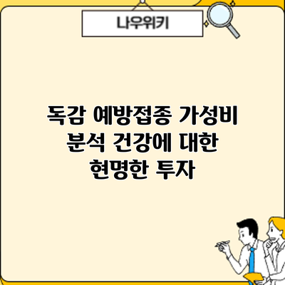 독감 예방접종 가성비 분석: 건강에 대한 현명한 투자