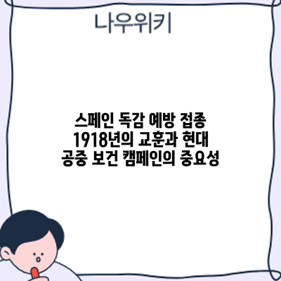 스페인 독감 예방 접종: 1918년의 교훈과 현대 공중 보건 캠페인의 중요성