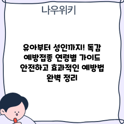 유아부터 성인까지! 독감 예방접종 연령별 가이드: 안전하고 효과적인 예방법 완벽 정리