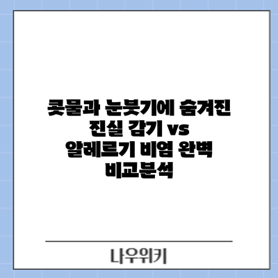 콧물과 눈붓기에 숨겨진 진실: 감기 vs 알레르기 비염 완벽 비교분석