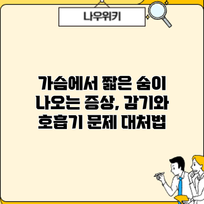 가슴에서 짧은 숨이 나오는 증상, 감기와 호흡기 문제 대처법