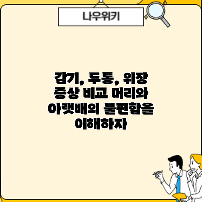 감기, 두통, 위장 증상 비교: 머리와 아랫배의 불편함을 이해하자