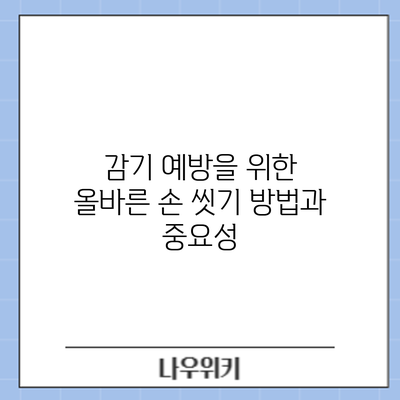 감기 예방을 위한 올바른 손 씻기 방법과 중요성