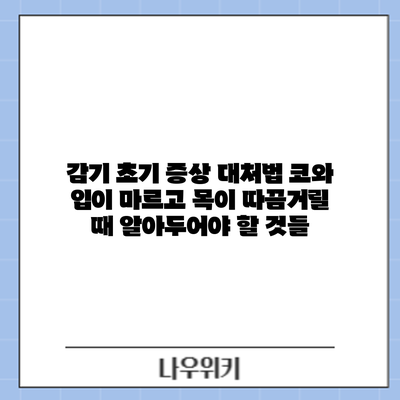 감기 초기 증상 대처법: 코와 입이 마르고 목이 따끔거릴 때 알아두어야 할 것들