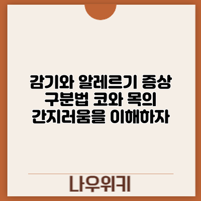 감기와 알레르기 증상 구분법: 코와 목의 간지러움을 이해하자