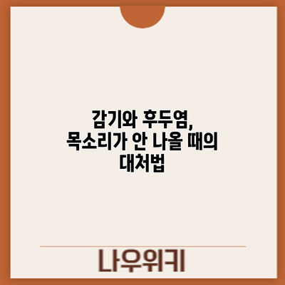 감기와 후두염, 목소리가 안 나올 때의 대처법