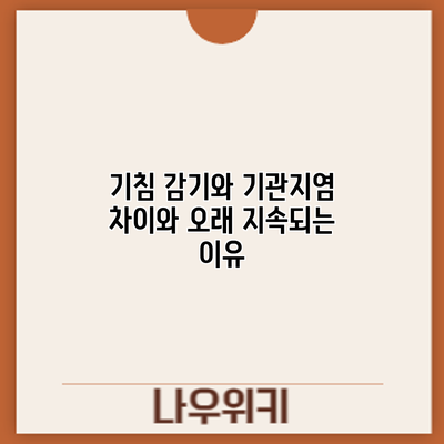 기침 감기와 기관지염: 차이와 오래 지속되는 이유