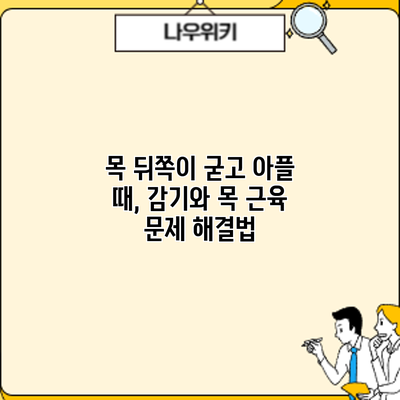 목 뒤쪽이 굳고 아플 때, 감기와 목 근육 문제 해결법