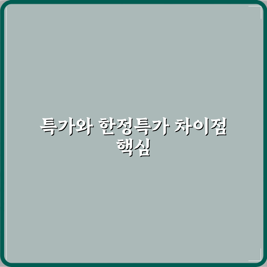 특가와 한정특가 차이 꿀팁 알려드려요 쉽게 이해해봐요